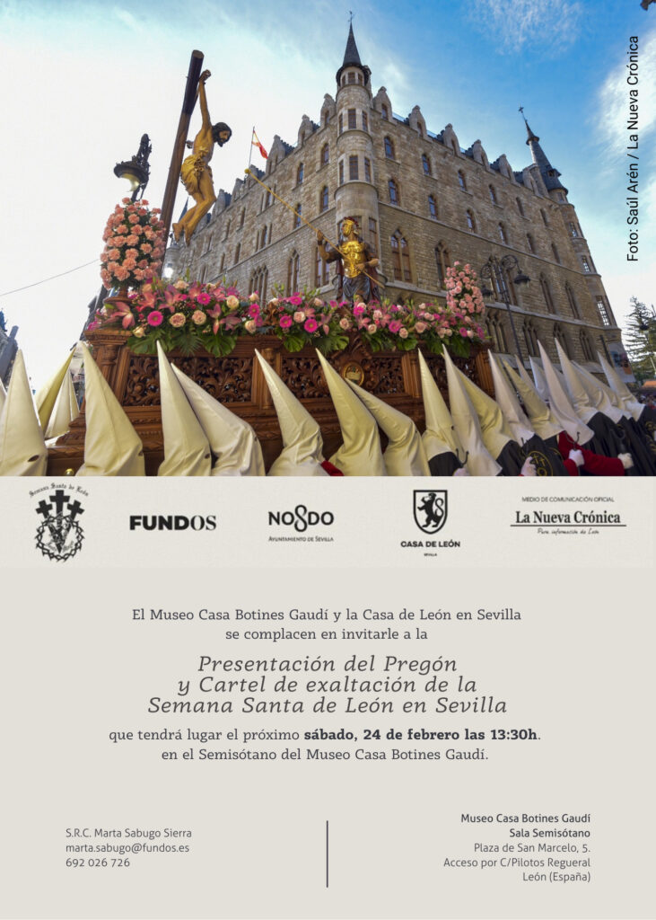 Cartel informativo sobre la presentación de la exaltación de la Semana Santa de León en Sevilla