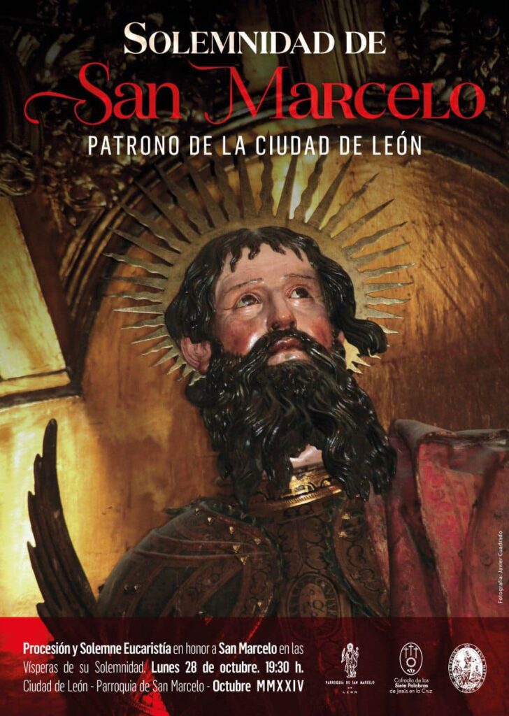 Cartel anunciador de la solemnidad de San Marcelo, patrono de la ciudad de León