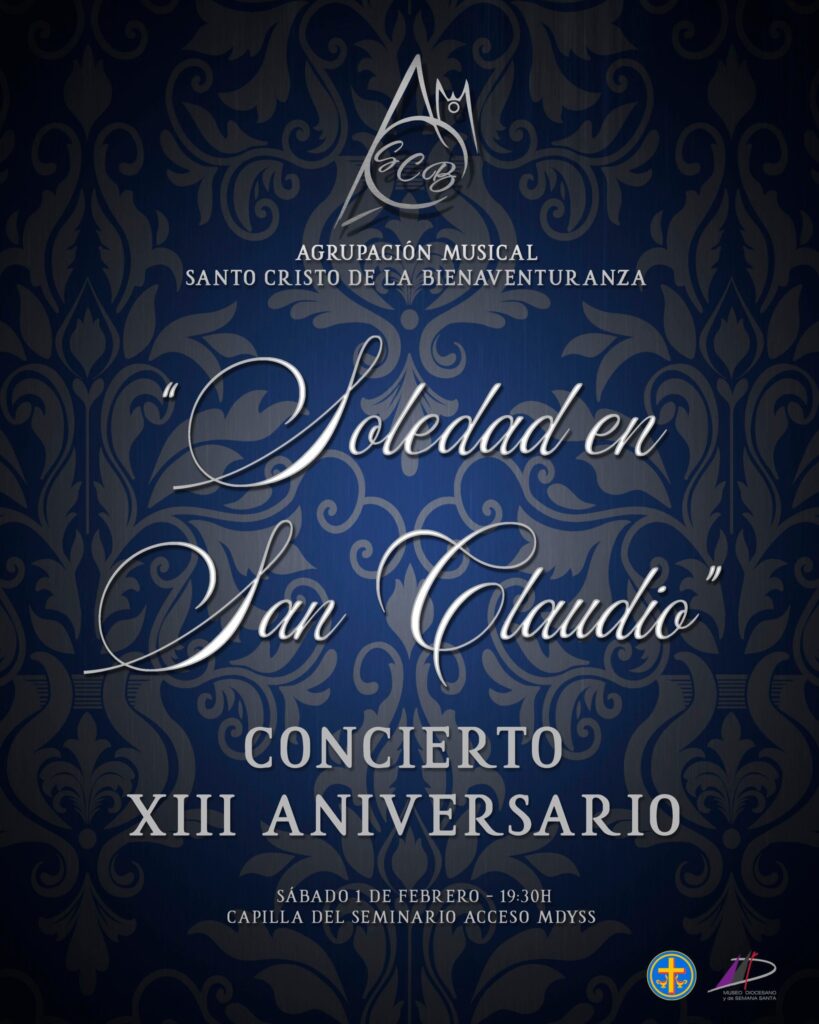 Cartel anunciador del concierto del XIII aniversario de la Agrupación Musical Santo Cristo de la Bienaventuranza