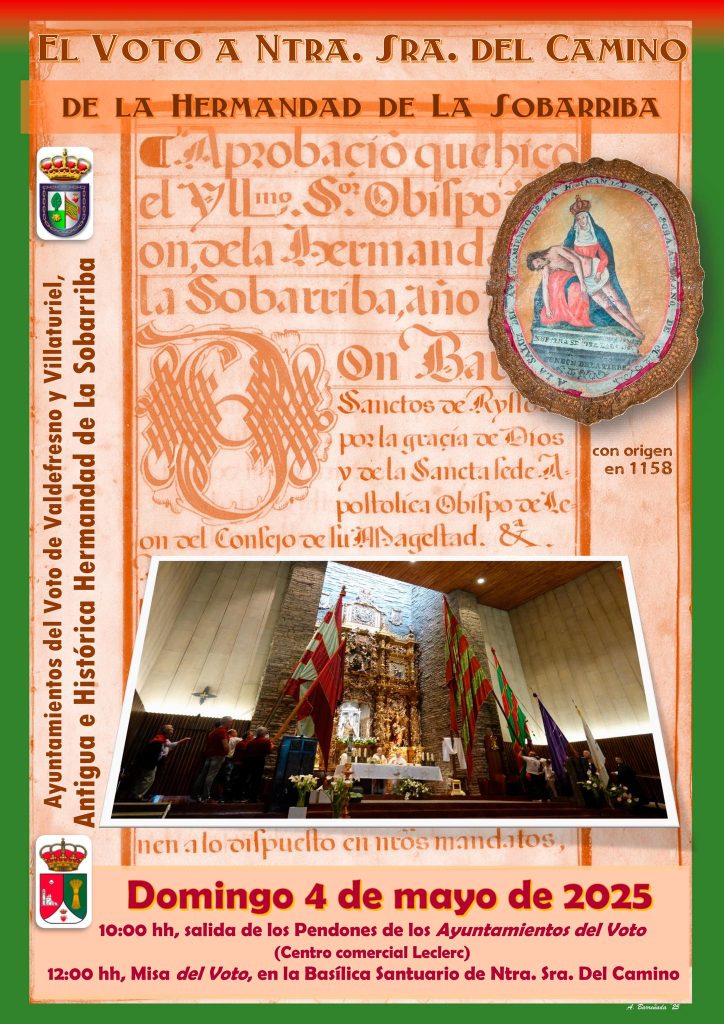 Cartel anunciador del Voto de la Hermandad de la Sobarriba con fecha del 4 de mayo de 2025
